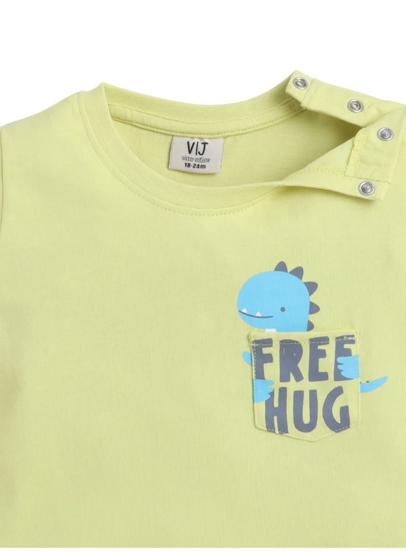 Victor And Jane  Boys Graphic Print Cotton T-Shirt & Shorts Set – Summer Daywear for Men | Best Price UAE